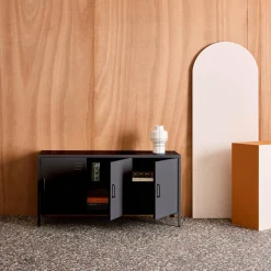 Industrial Metal TV Stand with 3 Doors 120cm