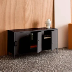 Industrial Metal TV Stand with 3 Doors 120cm