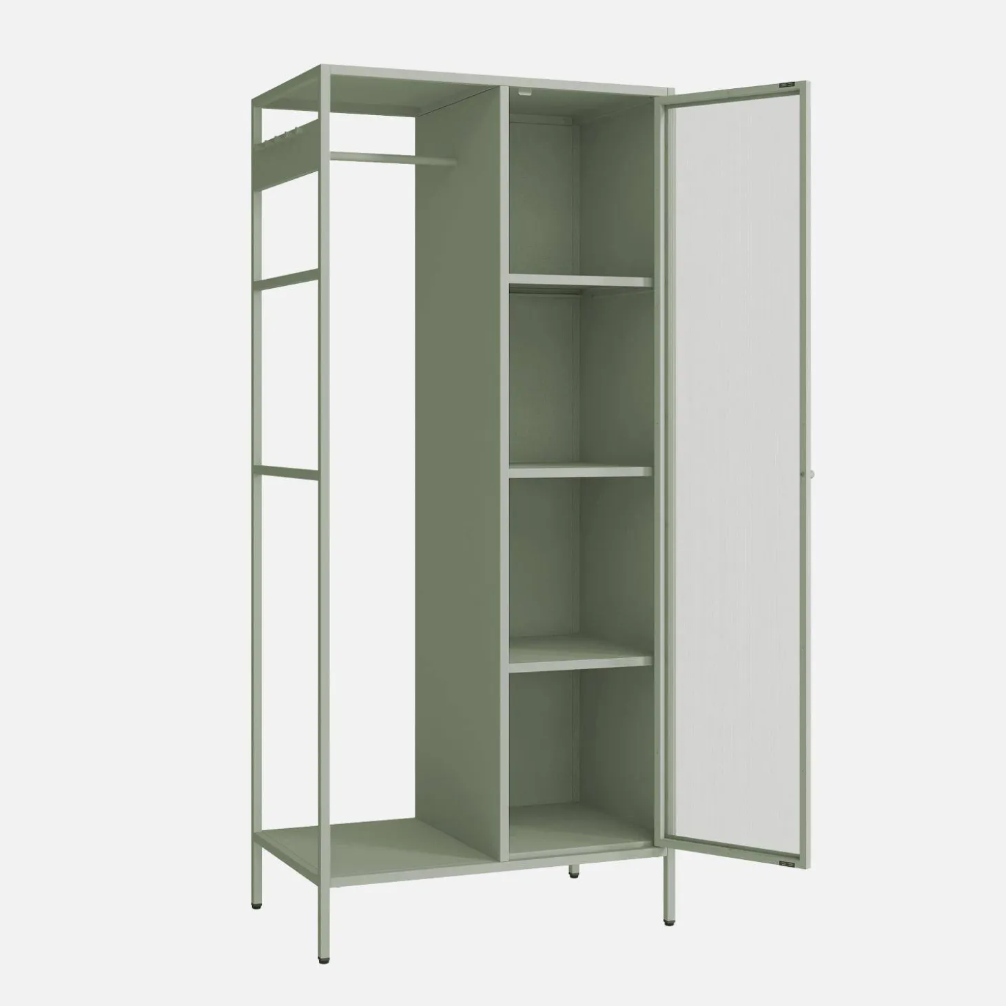 Industrial metal wardrobe, 4 storage spaces