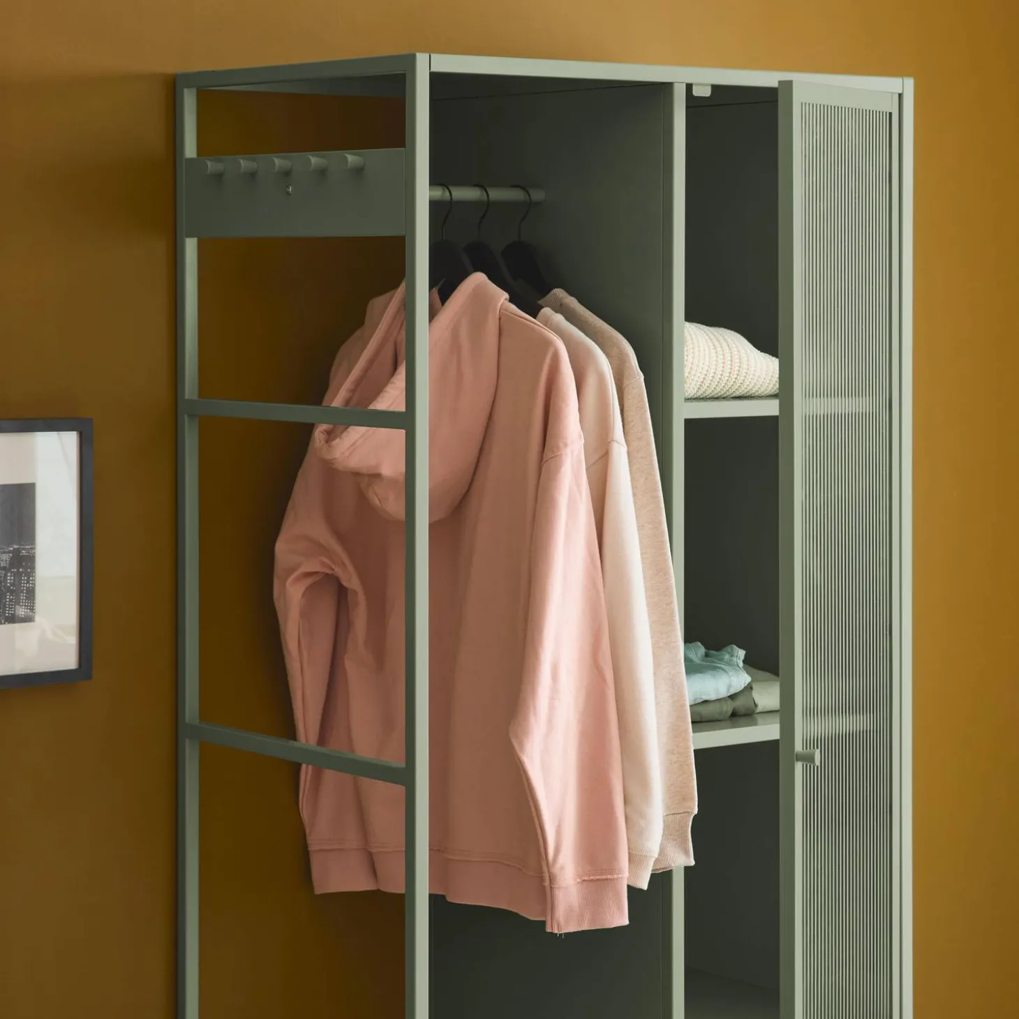 Industrial metal wardrobe, 4 storage spaces