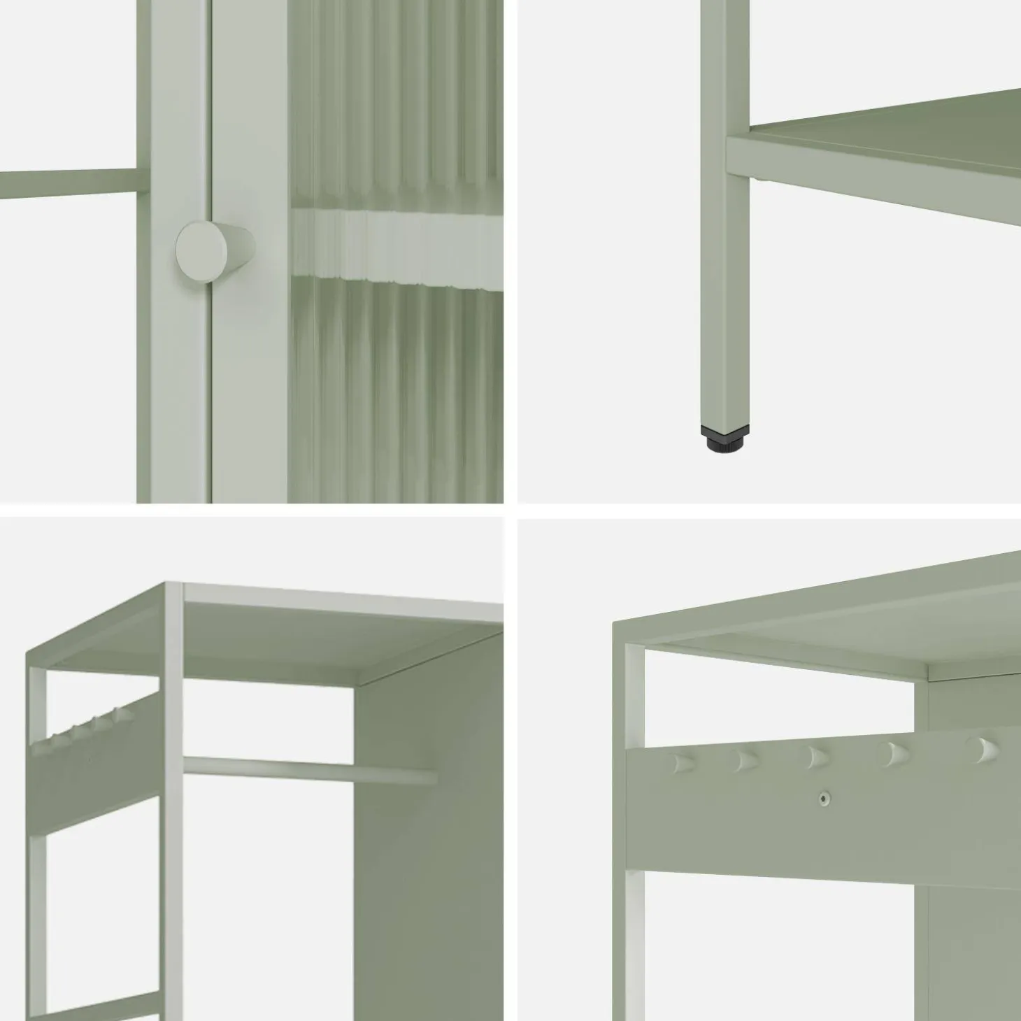 Industrial metal wardrobe, 4 storage spaces