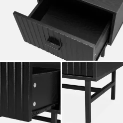 Industrial style bedside table with drawer
