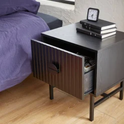 Industrial style bedside table with drawer