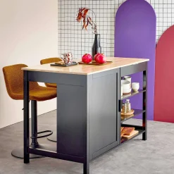 3-in-1 kitchen island, 5 shelves, 1 door, 1 drawer, 120cm