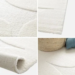 Interior rug cream floral pattern
