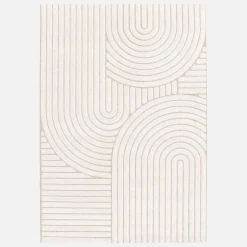 Interior rug with arches, beige and cream