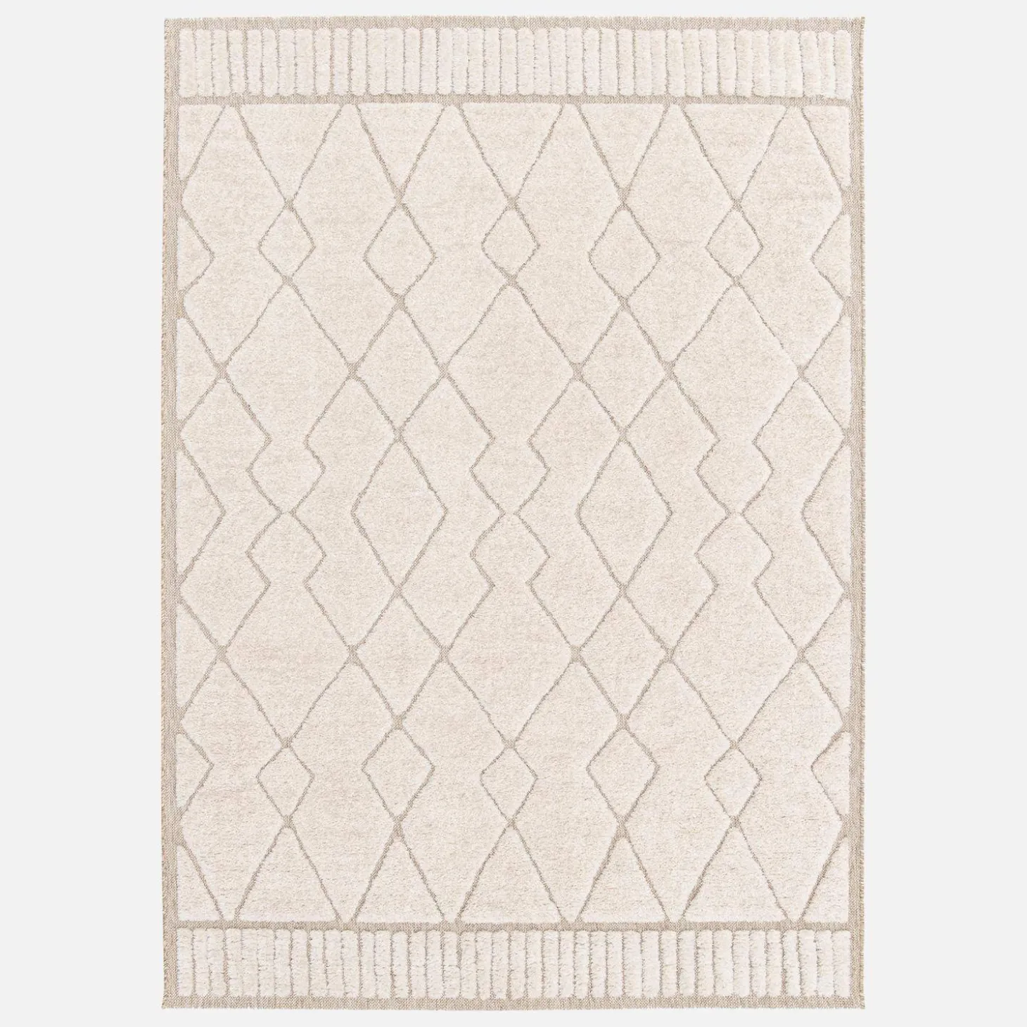 Interior rug with berber pattern, beige and cream