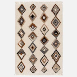 Interior rug with ethnic motifs, beige