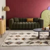 Interior rug with ethnic motifs, beige
