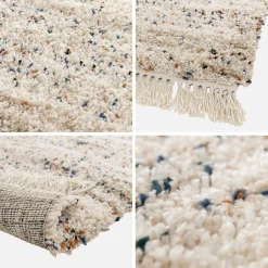Interior rug with mottled pattern, cream