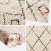 Interior shaggy rug, cream and multicoloured