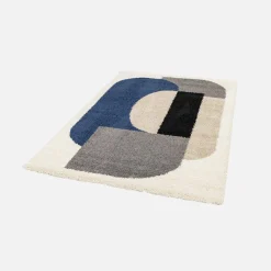 Interior shaggy rug with a geometric pattern