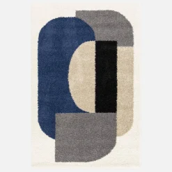 Interior shaggy rug with a geometric pattern
