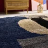 Interior shaggy rug with a geometric pattern