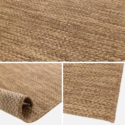 Jute-effect indoor/outdoor rug in caramel
