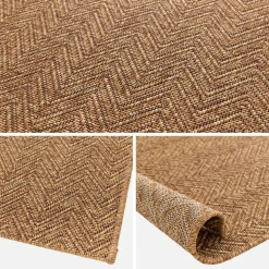 Jute-effect indoor/outdoor rug in caramel