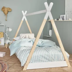 Kid's teepee bed 90 x 190cm natural pine slatted base included