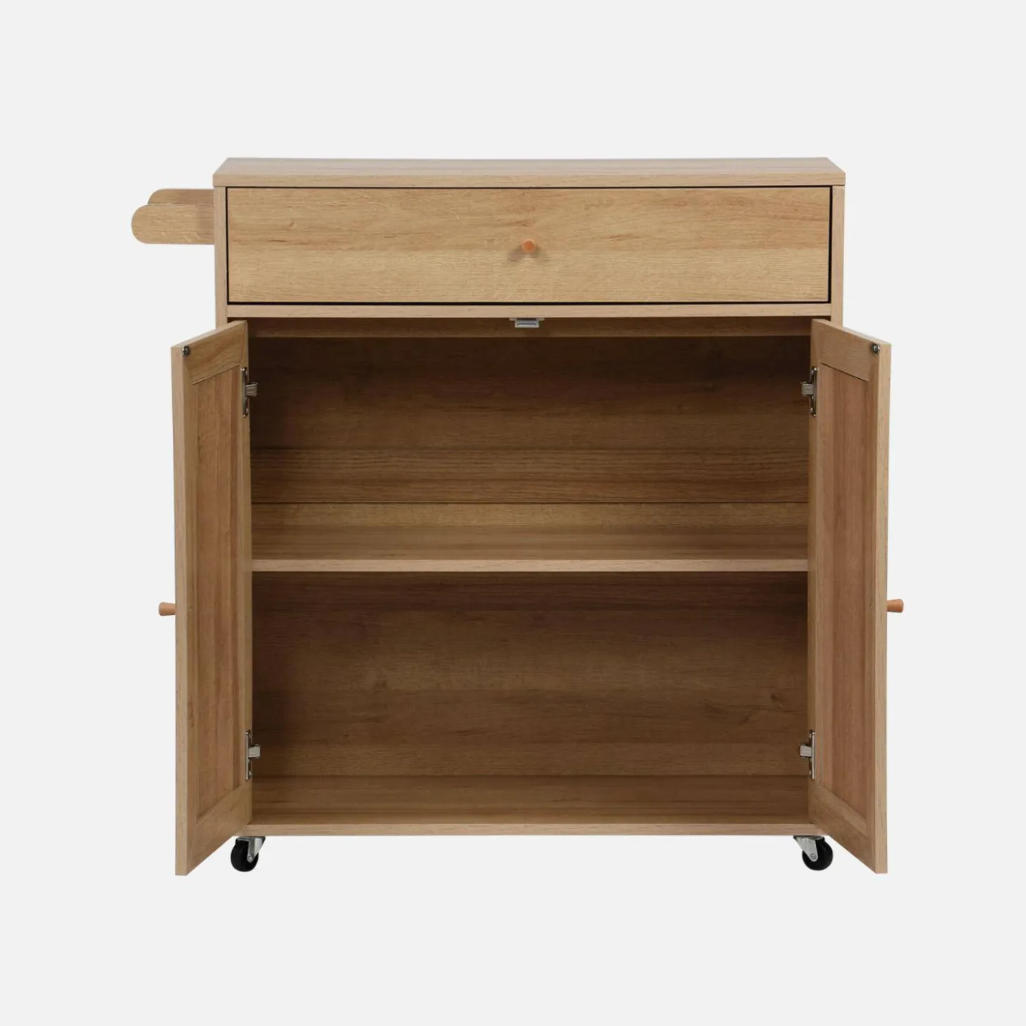 Kitchen sideboard wood decor and cane 1 handle 1 drawer 2 doors