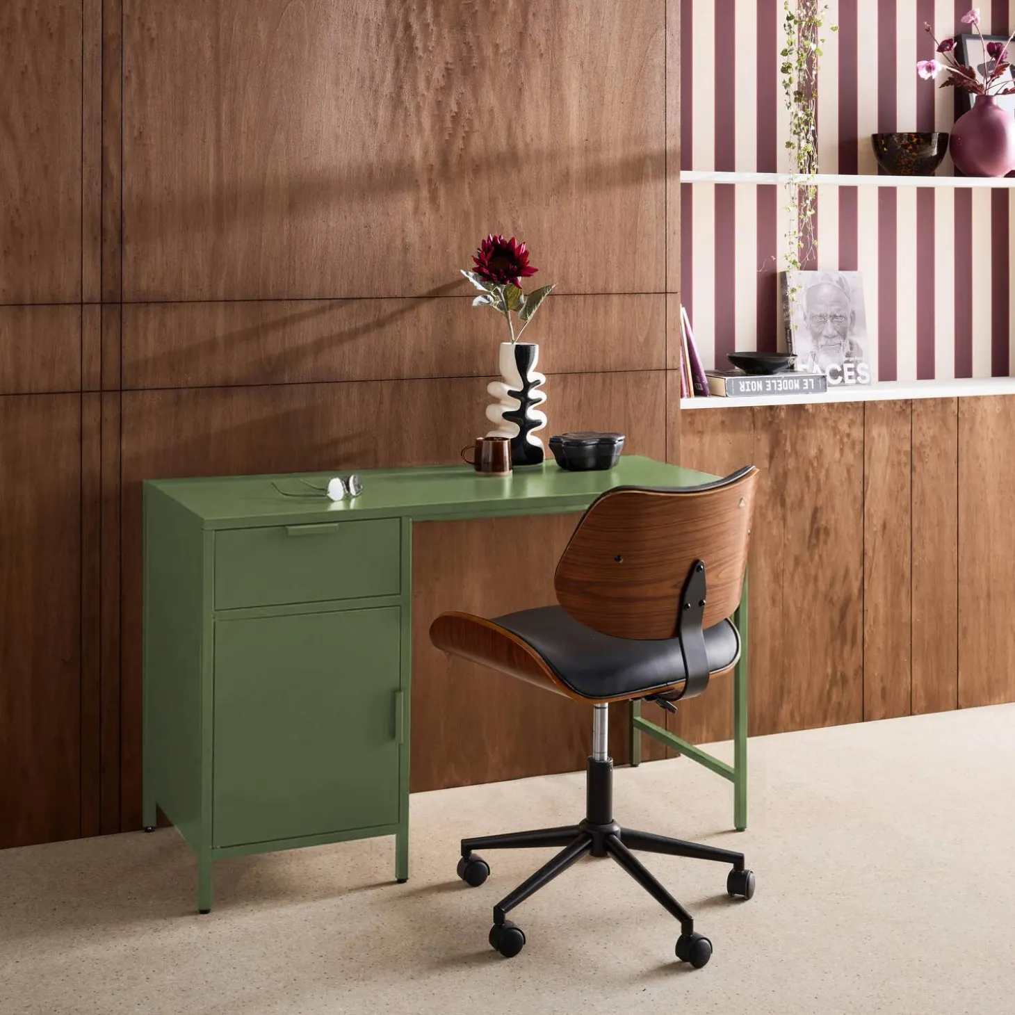 Laminated steel children's desk 1 drawer