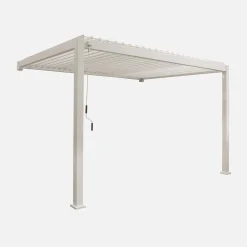 Lean to pergola with louvered roof aluminium 4 x 3m
