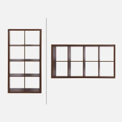4-level bookshelf with 8 compartments