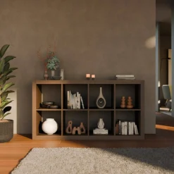 4-level bookshelf with 8 compartments
