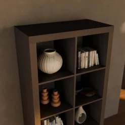 4-level bookshelf with 8 compartments