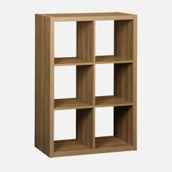 2-level bookshelf with 6 compartments
