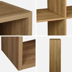 2-level bookshelf with 6 compartments