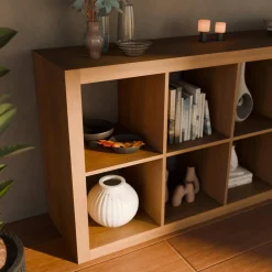 4-level bookshelf with 8 compartments