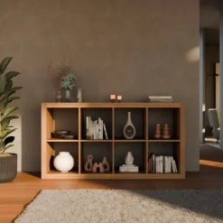4-level bookshelf with 8 compartments