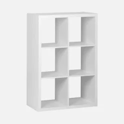 2-level bookshelf with 6 compartments
