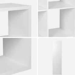 4-level bookshelf with 8 compartments