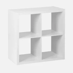 2-level cubic bookshelf with 4 compartments
