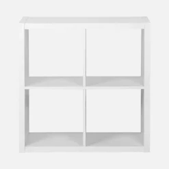 2-level cubic bookshelf with 4 compartments