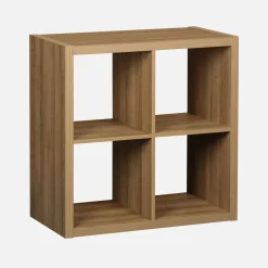 2-level cubic bookshelf with 4 compartments
