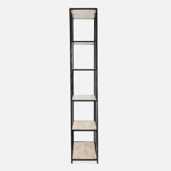 6-level industrial bookshelf in metal and wooden effect