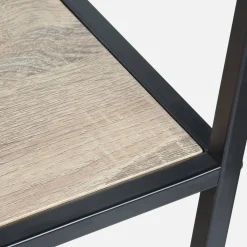 5-level industrial bookshelf in metal and wood effect