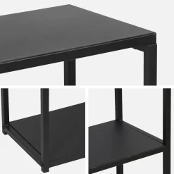 3-level industrial metal shelving unit