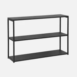 3-level industrial metal shelving unit