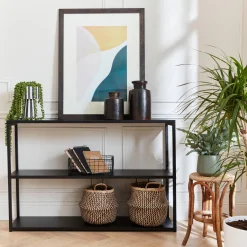 3-level industrial metal shelving unit