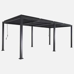 Louvered pergola aluminium and steel 6 x 3m