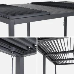 Louvered pergola aluminium and steel 6 x 3m