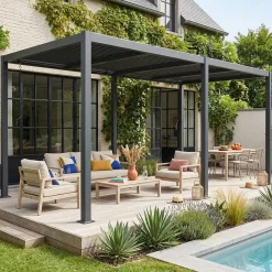 Louvered pergola aluminium and steel 6 x 3m