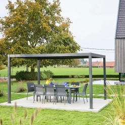 Louvered pergola aluminium and steel 4 x 3m