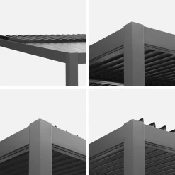 Louvered pergola aluminium and steel 4 x 3m