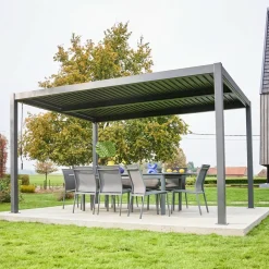 Louvered pergola aluminium and steel 4 x 3m