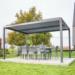 Louvered pergola aluminium and steel 4 x 3m