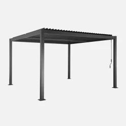 Louvered pergola aluminium and steel 3.6 x 3.6m