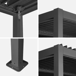 Louvered pergola aluminium and steel 3.6 x 3.6m